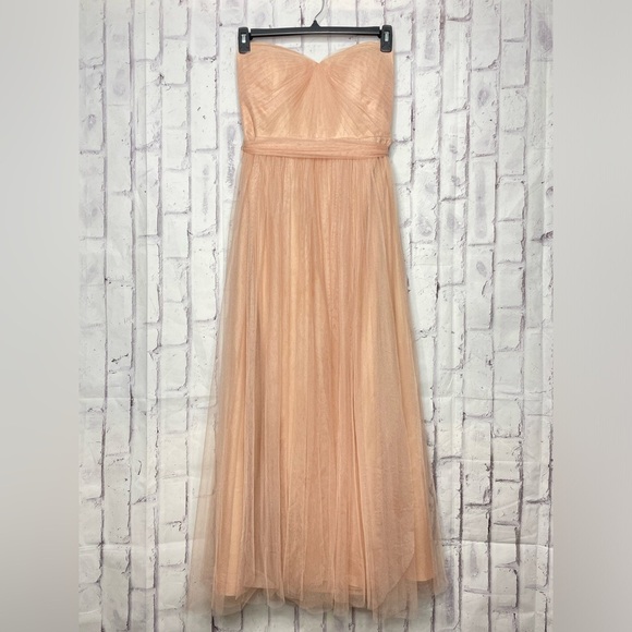 Jenny Yoo Annabelle Convertible Dress Sz 16 Soft Blush Bridesmaid Wedding Tulle - Picture 3 of 11